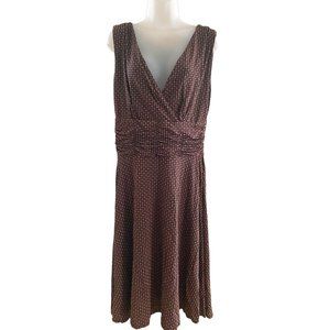 Aa Studio Brown Sleeveless Casual Office Size 12 Halter Midi Sleeve Dress VGUC